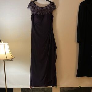 Elegant Aubergine Evening Gown